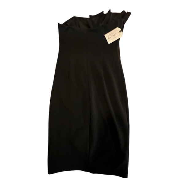 NWT Katie May Dignified Asymmetric Bustier Dress Black Small LBD Strapless mini - Picture 4 of 16
